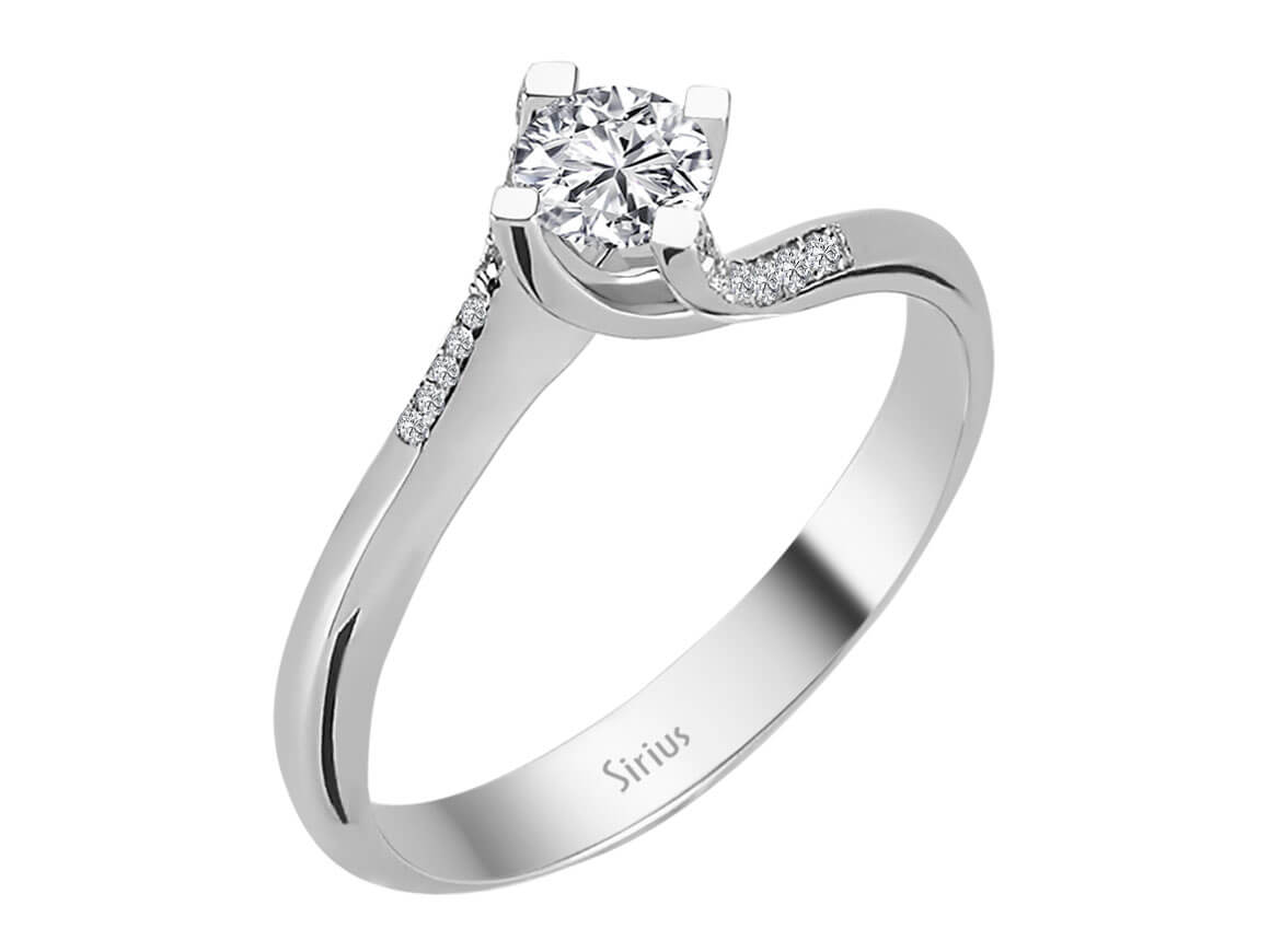 0,35 Karat Diamant Solitär Ring in 585er 14 Karat Weißgold - handgefertigter Diamantschmuck aus Feingold | Sirius Diamant