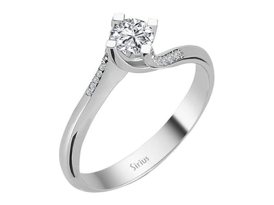 0.35 carat diamond solitaire ring in 14 carat white gold