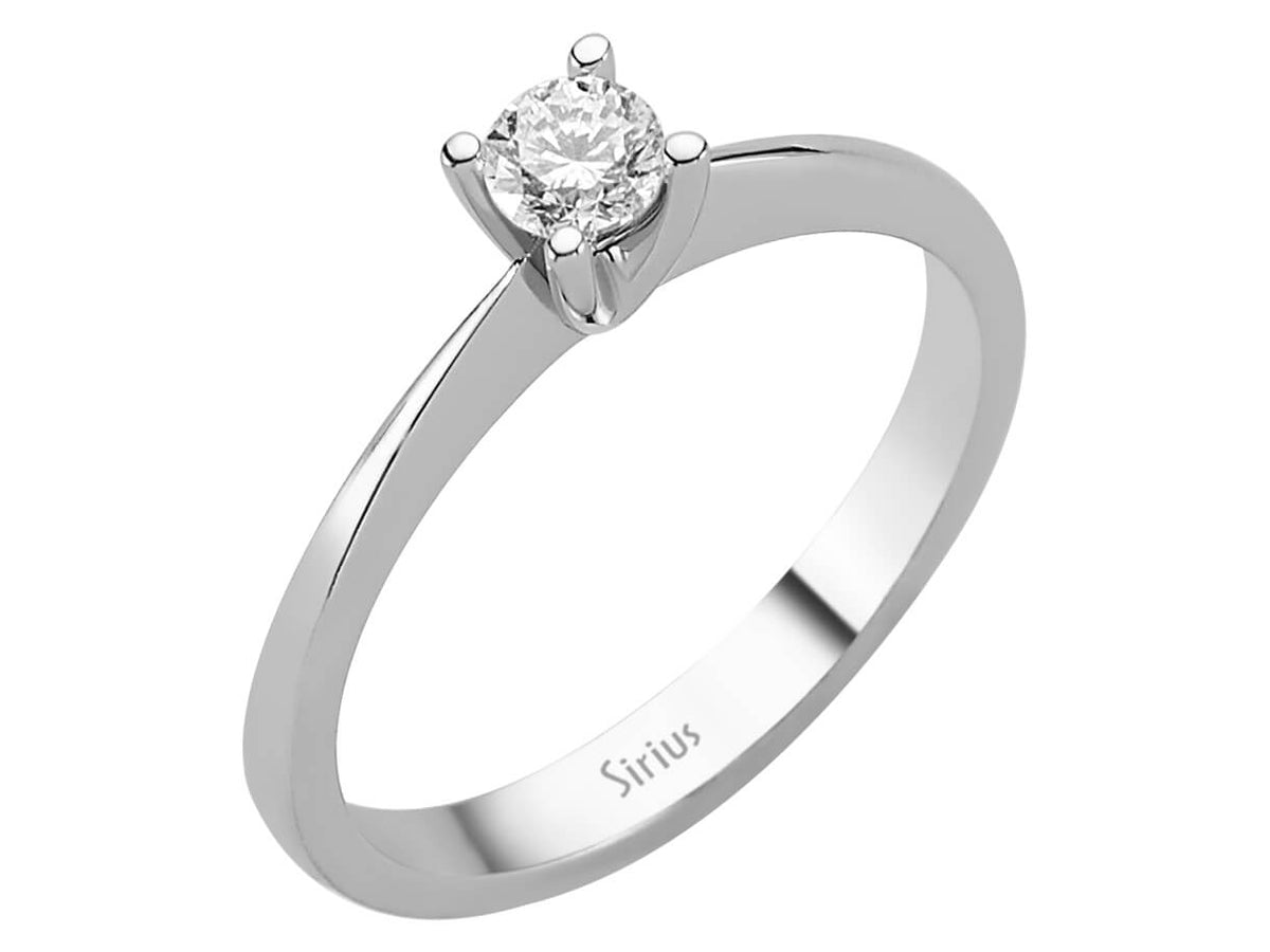 0,24 Karat Diamant Solitär Ring in 14 Karat Weißgold - handgefertigter Diamantschmuck aus Feingold | Sirius Diamant