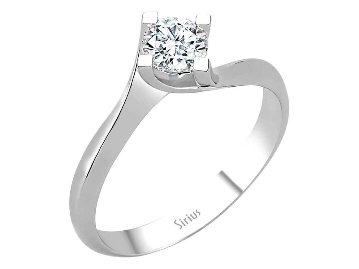 0.54 carat diamond solitaire ring in 14 carat white gold