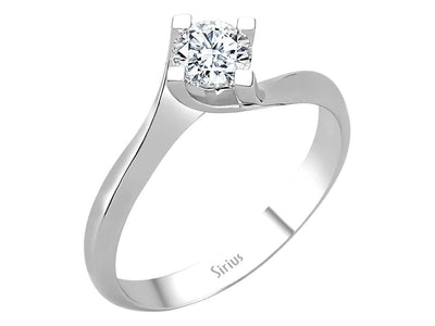 0.54 carat diamond solitaire ring in 14 carat white gold