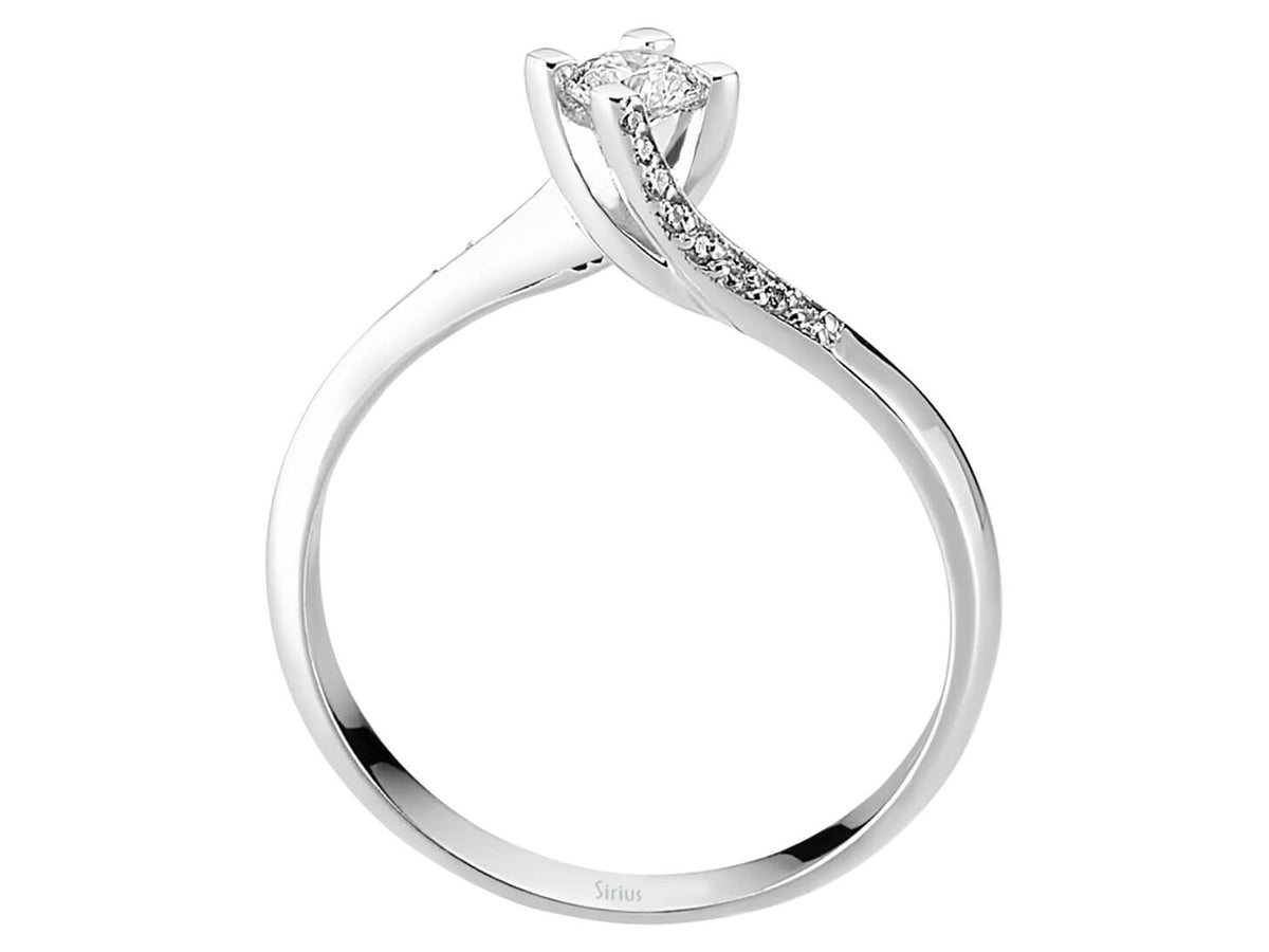 0,25 Karat Diamant Solitär Ring in 14 K Weißgold - handgefertigter Diamantschmuck aus Feingold | Sirius Diamant