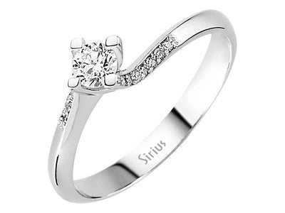 0.25 carat diamond solitaire ring in 14 K white gold