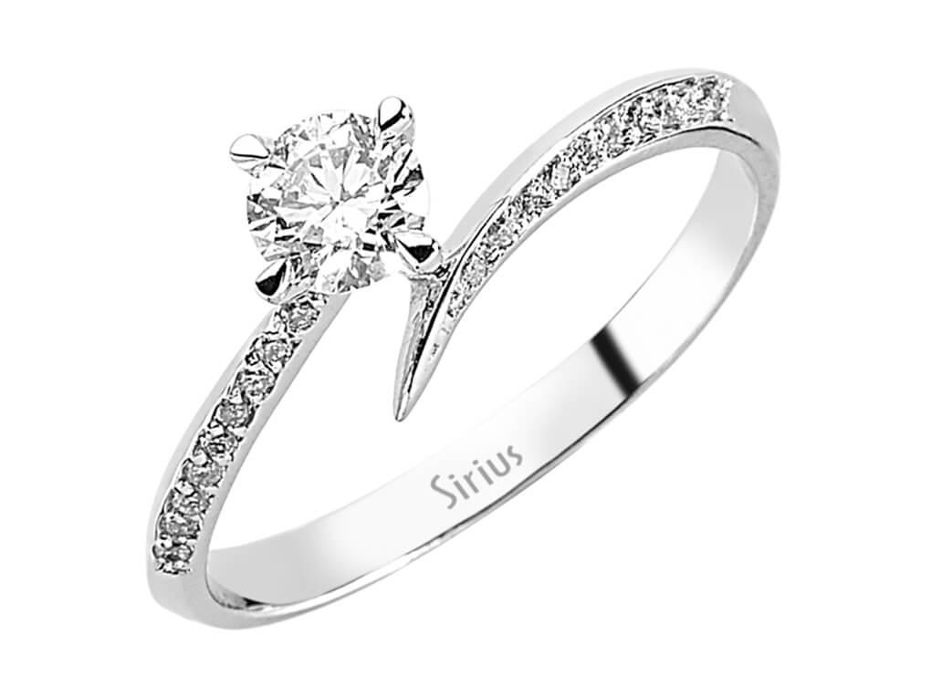 0,45 Gesamtkarat Diamant Solitär Ring in 14 Karat Weißgold - handgefertigter Diamantschmuck aus Feingold | Sirius Diamant