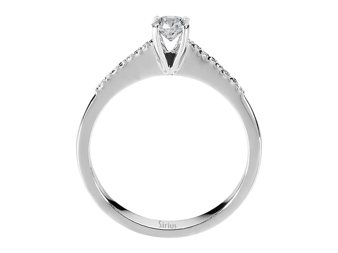 0,24 Gesamtkarat Diamant Solitär Ring in 18 Karat Weißgold - handgefertigter Diamantschmuck aus Feingold | Sirius Diamant