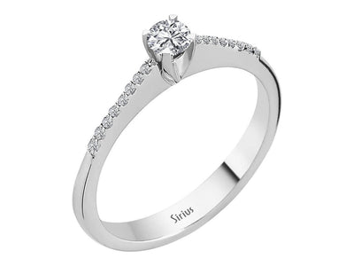 0.24 total carat diamond solitaire ring in 18 carat white gold