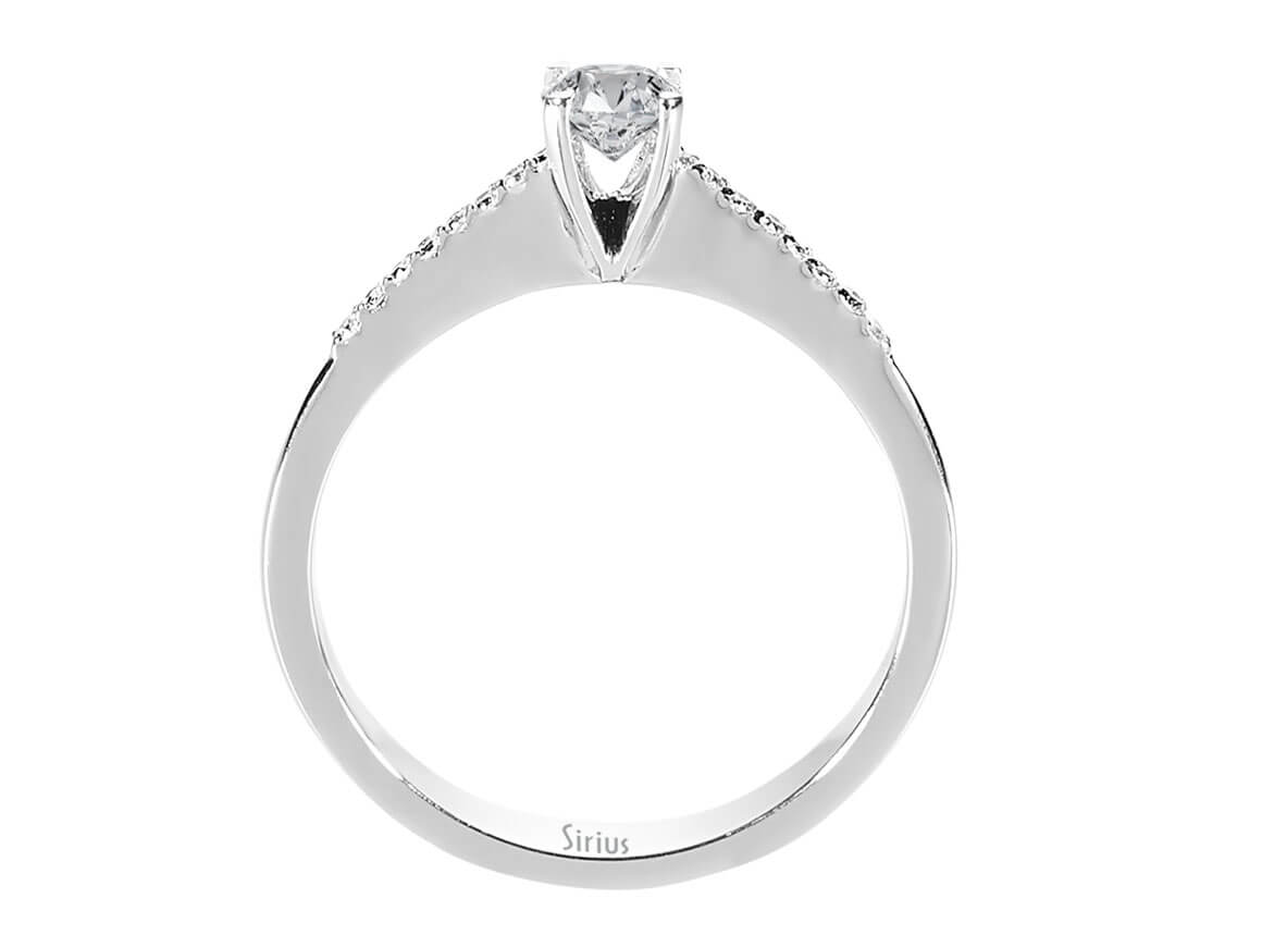 0,35 Karat Diamant Solitär Ring in 14k Weißgold - handgefertigter Diamantschmuck aus Feingold | Sirius Diamant