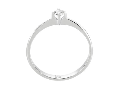 0.12 carat diamond solitaire ring in 14 carat white gold
