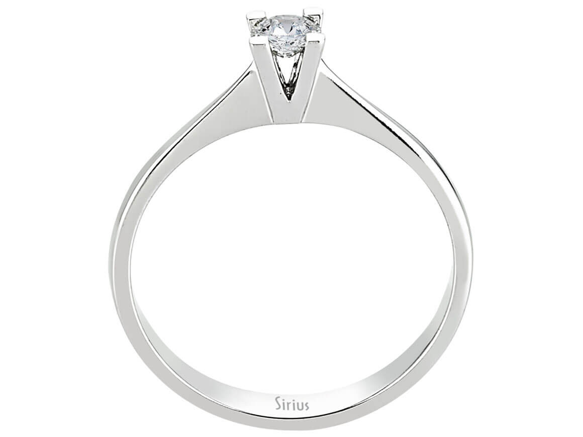 0,20 Carat Diamant Solitär Ring in 18k Weißgold - handgefertigter Diamantschmuck aus Feingold | Sirius Diamant