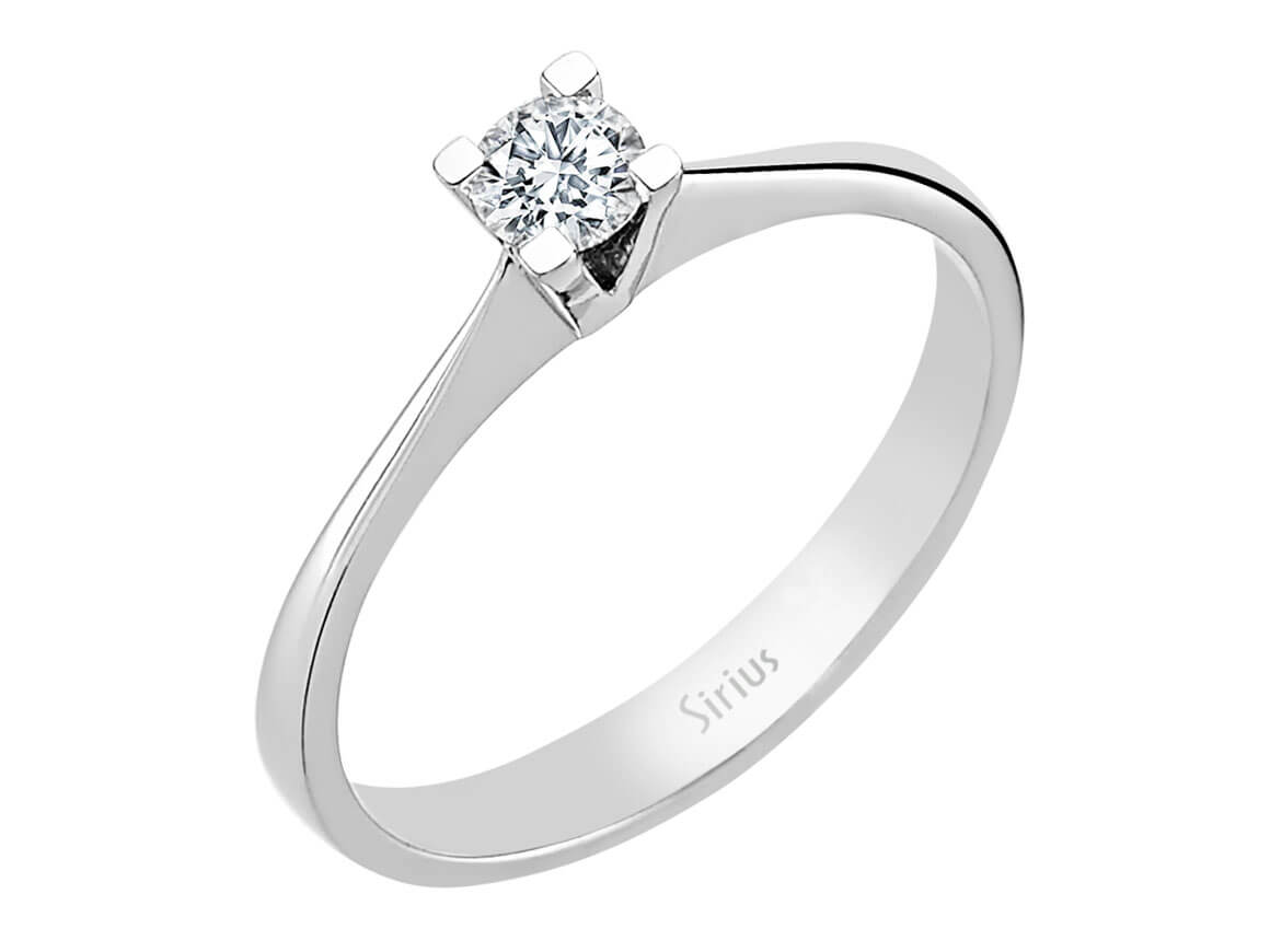 0,20 Carat Diamant Solitär Ring in 18k Weißgold - handgefertigter Diamantschmuck aus Feingold | Sirius Diamant