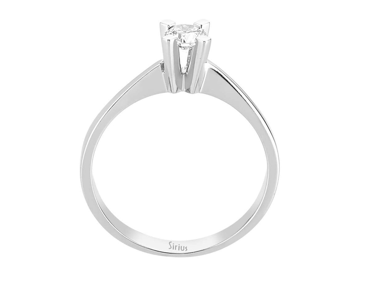 0,23 Karat Diamant Solitär Ring in 14k Weißgold - handgefertigter Diamantschmuck aus Feingold | Sirius Diamant
