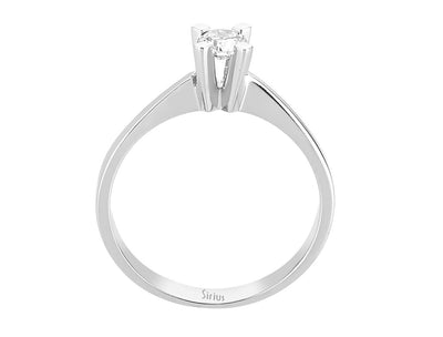 0.23 carat diamond solitaire ring in 14k white gold