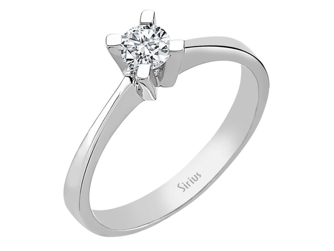 0,23 Karat Diamant Solitär Ring in 14k Weißgold - handgefertigter Diamantschmuck aus Feingold | Sirius Diamant