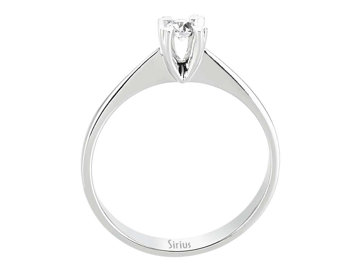 0,11 Karat Diamant Solitär Ring in 14k Weißgold - handgefertigter Diamantschmuck aus Feingold | Sirius Diamant