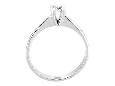 0.11 carat diamond solitaire ring in 14k white gold