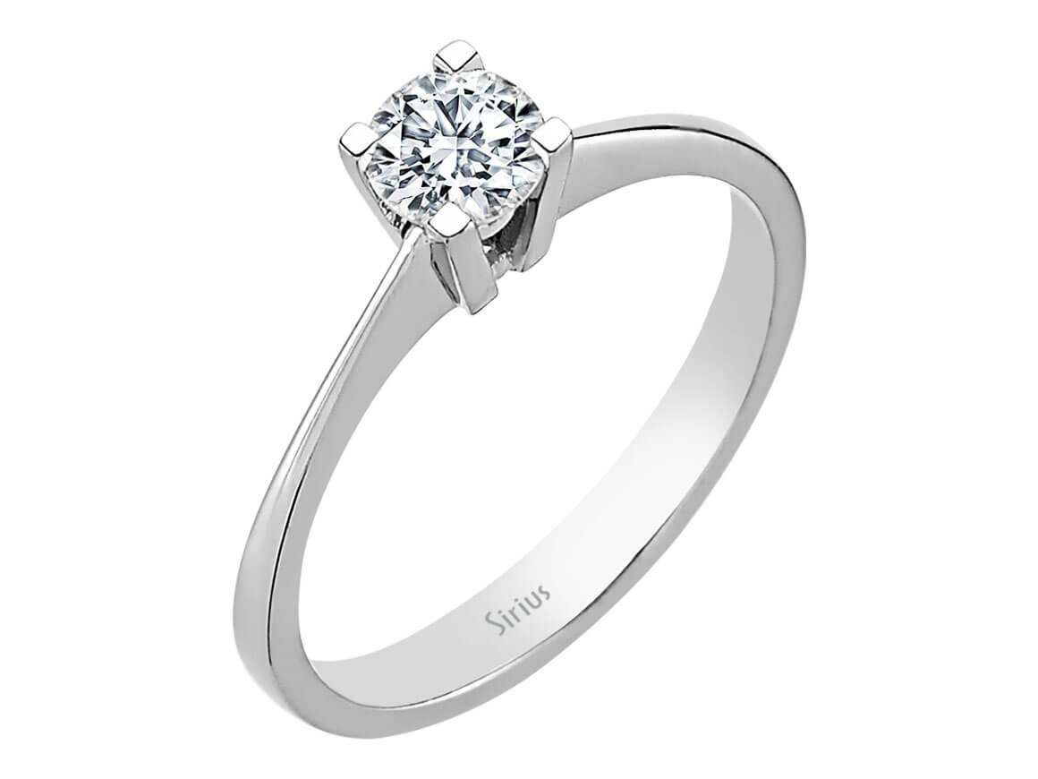 0,42 Karat Diamant Solitär Ring in 585er 14 Karat Weißgold - handgefertigter Diamantschmuck aus Feingold | Sirius Diamant