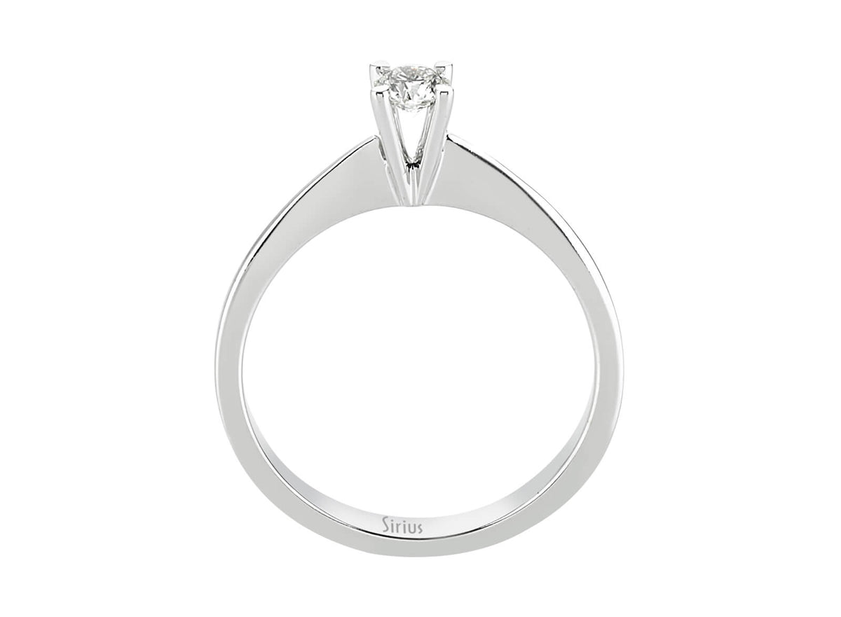 0,20 Karat Diamant Solitär Ring in 14 Karat Weißgold - handgefertigter Diamantschmuck aus Feingold | Sirius Diamant