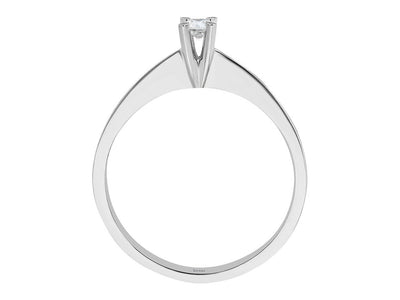 0.10 carat diamond solitaire ring in 8 K white gold
