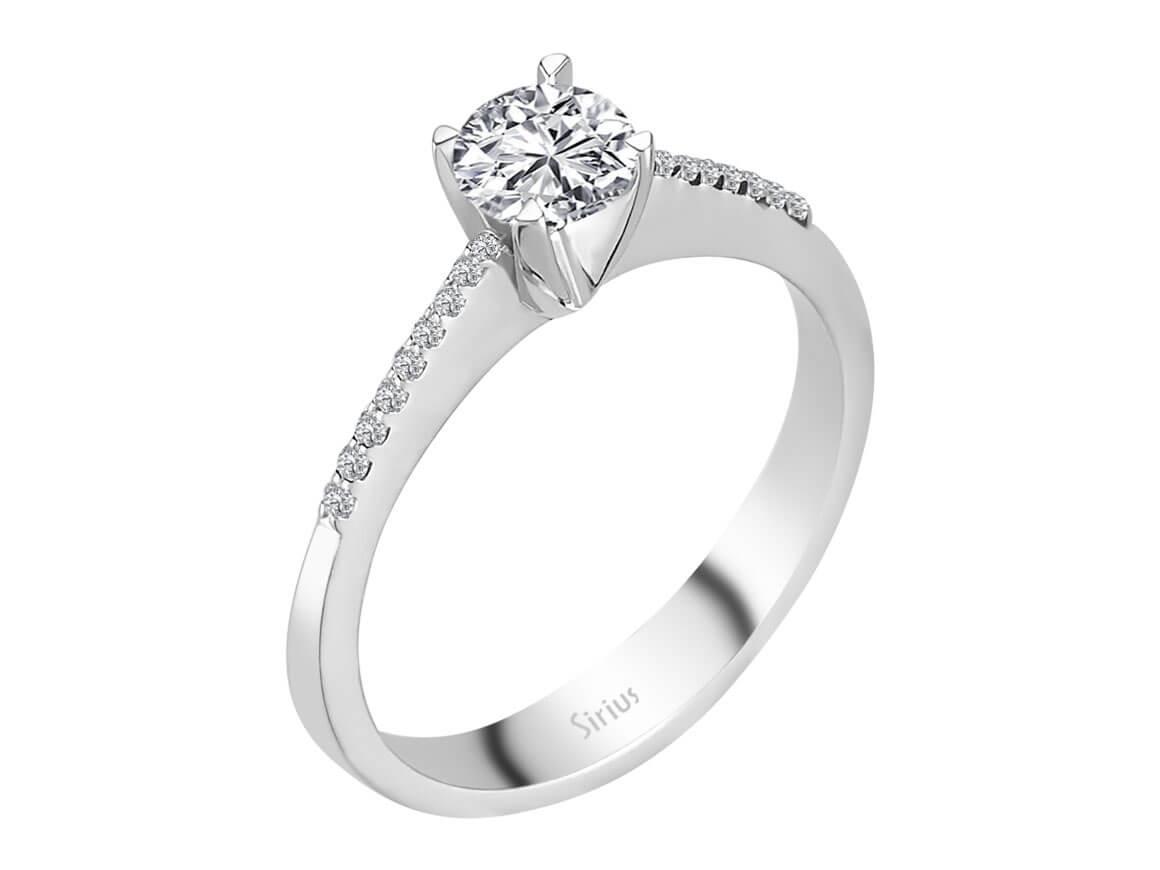 0,57 Carat Diamant Solitär Ring in 585er 14 Karat Weißgold - handgefertigter Diamantschmuck aus Feingold | Sirius Diamant