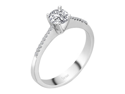 0.57 carat diamond solitaire ring in 14 carat white gold