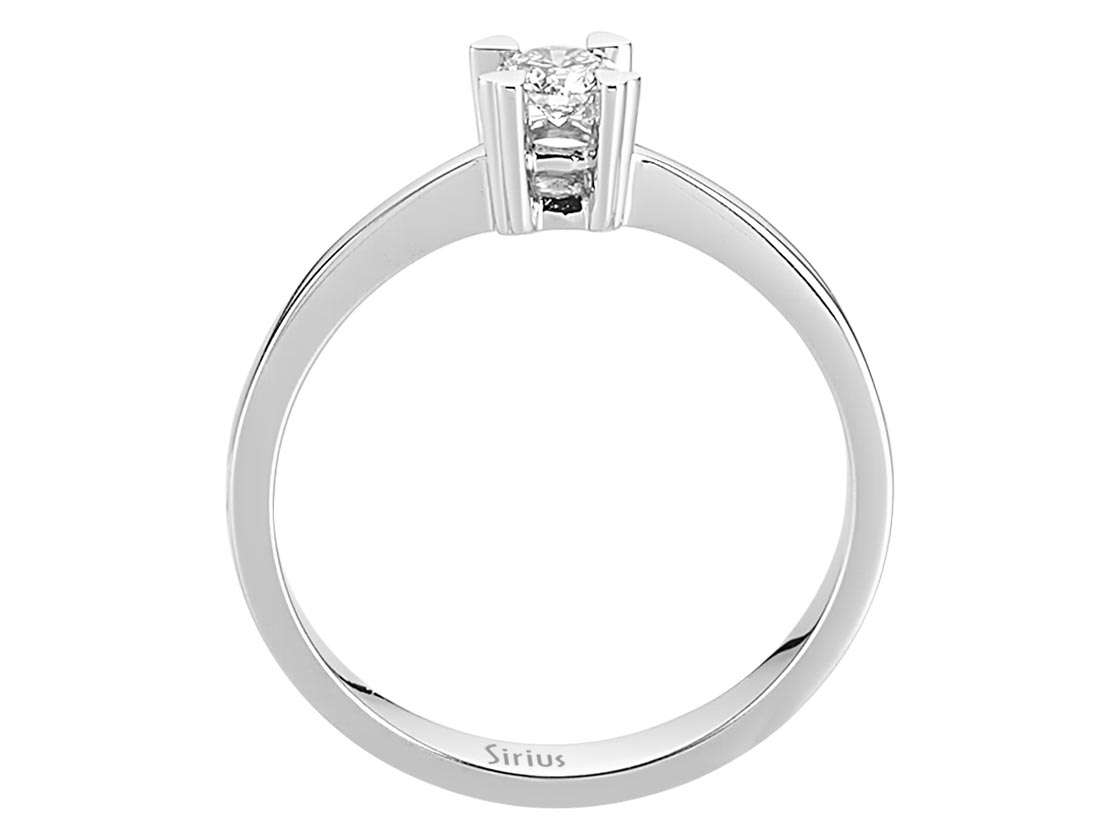 0,17 Karat Diamant Solitär Ring in 14 K Weissgold - handgefertigter Diamantschmuck aus Feingold | Sirius Diamant