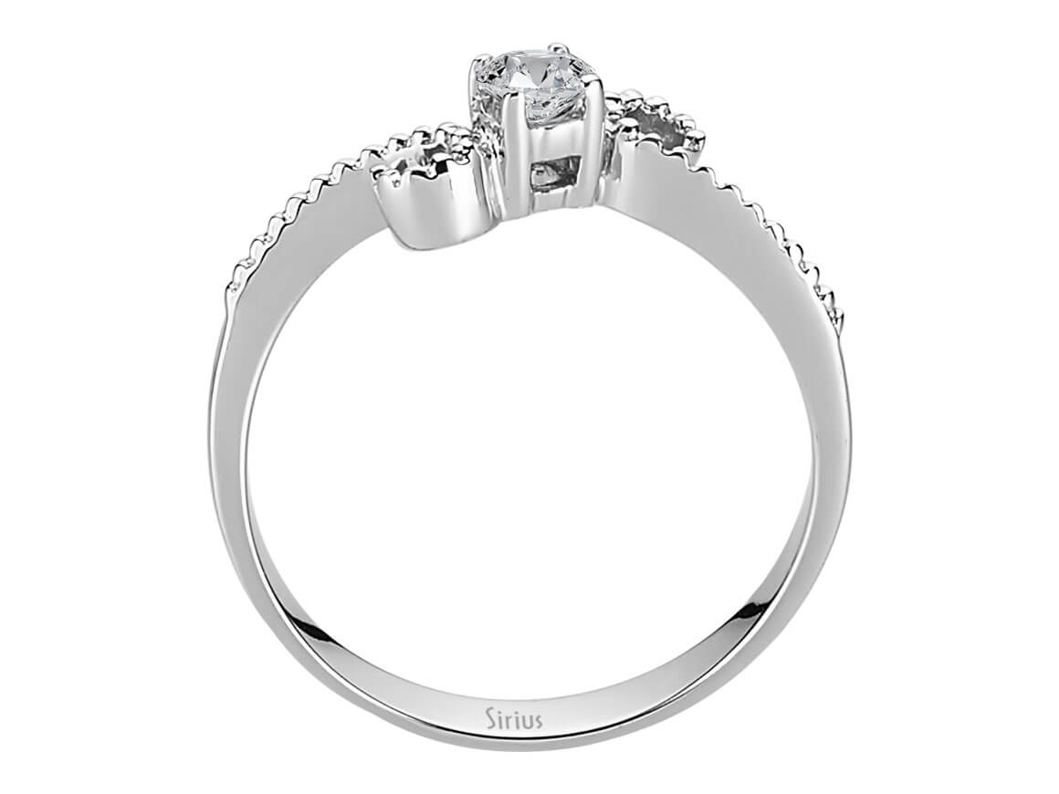 0.17 carat diamond solitaire ring in 14K white gold
