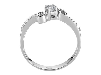 0.17 carat diamond solitaire ring in 14K white gold
