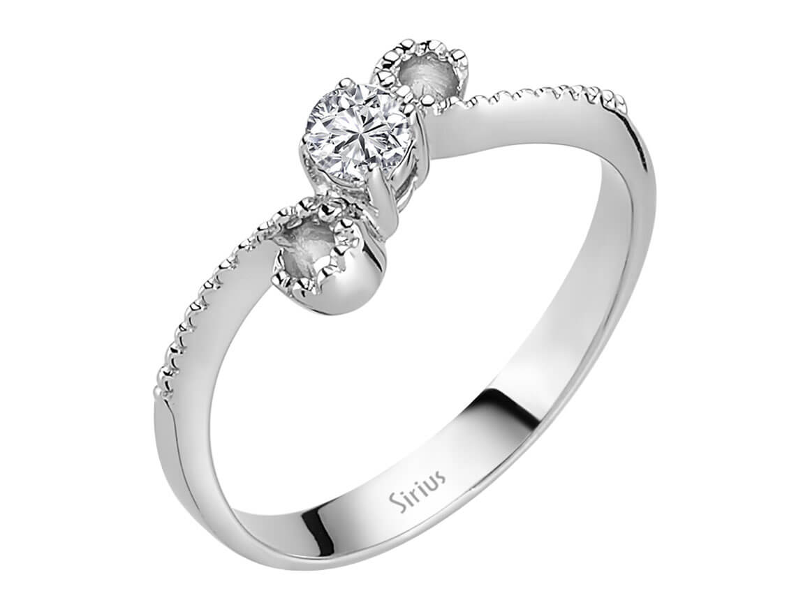 0.17 carat diamond solitaire ring in 14K white gold