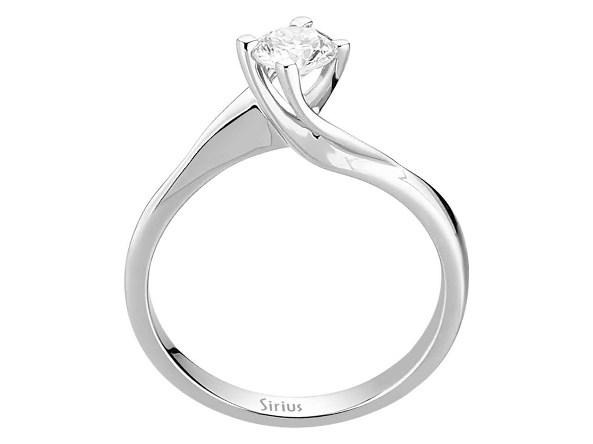 0,43 Karat Diamant Solitär Ring in 585er 14 Karat Weißgold - handgefertigter Diamantschmuck aus Feingold | Sirius Diamant