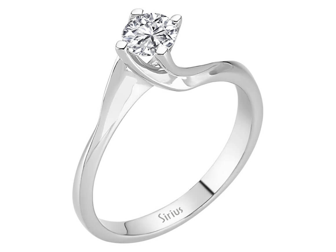 0,43 Karat Diamant Solitär Ring in 585er 14 Karat Weißgold - handgefertigter Diamantschmuck aus Feingold | Sirius Diamant