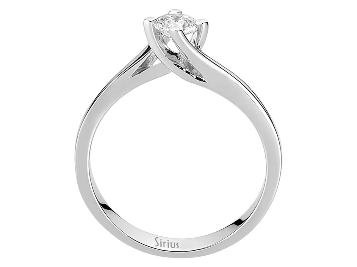 0,35 Carat Diamant Solitär Ring in 585er 14 Karat Weißgold - handgefertigter Diamantschmuck aus Feingold | Sirius Diamant