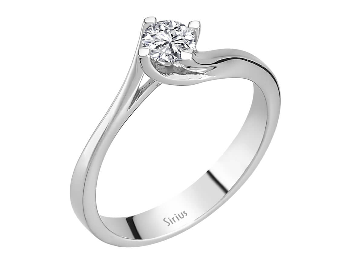 0,35 Carat Diamant Solitär Ring in 585er 14 Karat Weißgold - handgefertigter Diamantschmuck aus Feingold | Sirius Diamant