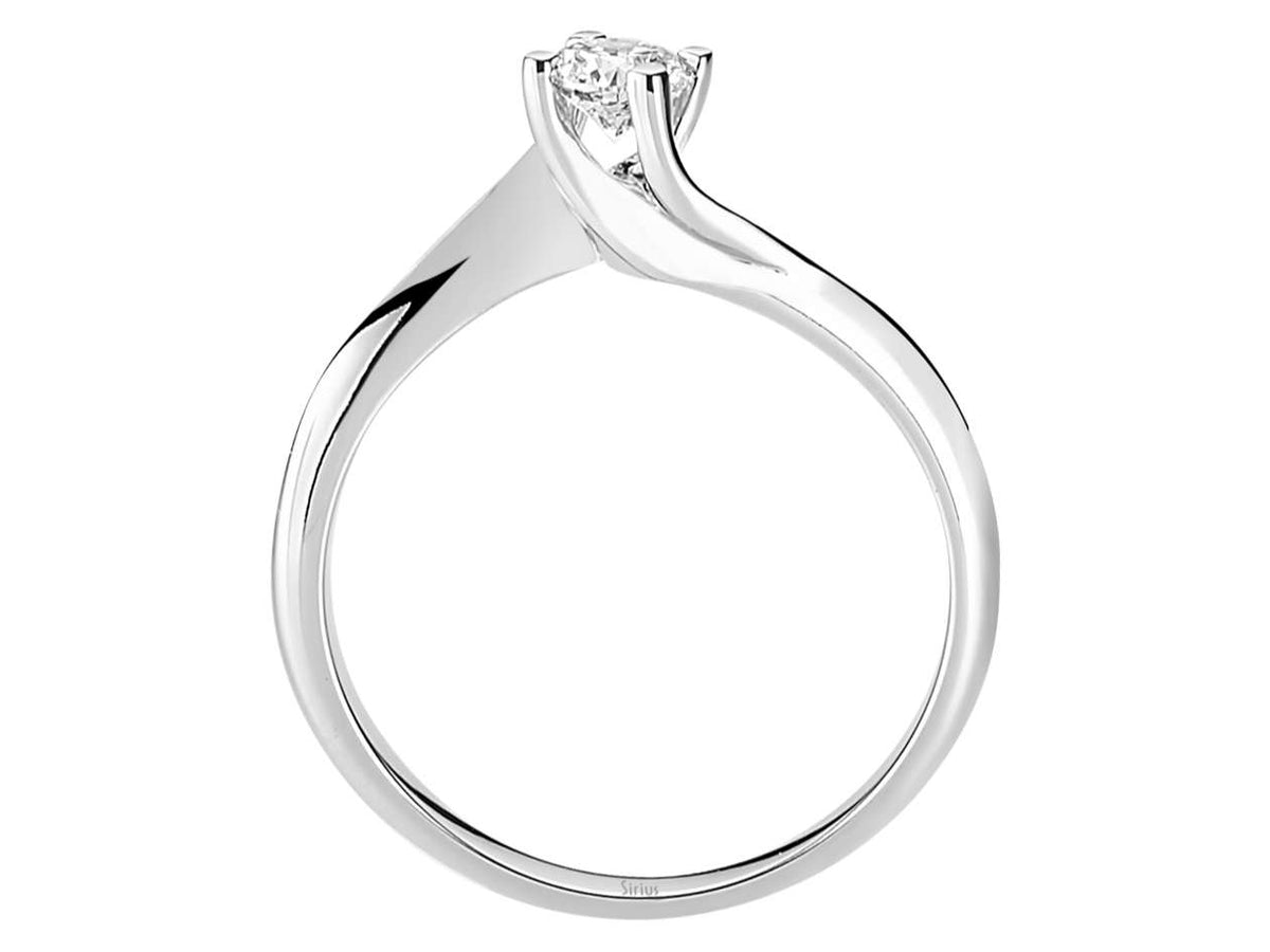 0,30 Carat Diamant Solitär Ring in 585 er 14 Karat Weißgold - handgefertigter Diamantschmuck aus Feingold | Sirius Diamant