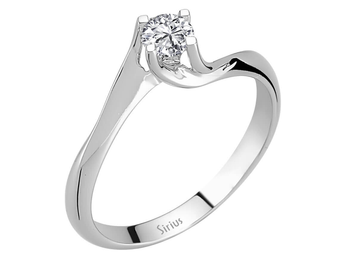 0,30 Carat Diamant Solitär Ring in 585 er 14 Karat Weißgold - handgefertigter Diamantschmuck aus Feingold | Sirius Diamant