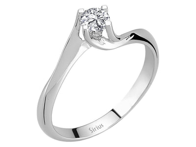 0.30 carat diamond solitaire ring in 585 14 carat white gold