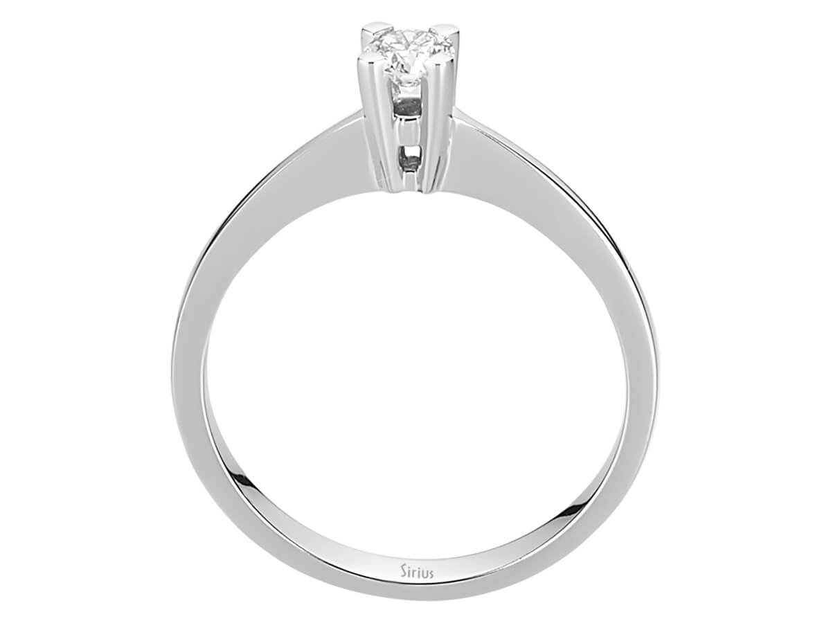 0.22 carat diamond solitaire ring in 14 K white gold