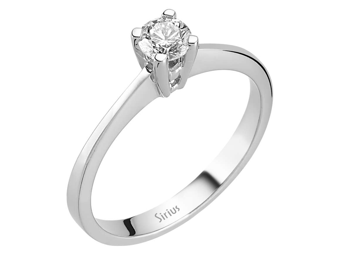 0,32 Carat Diamant Solitär Ring in 585er 14 Karat Weißgold - handgefertigter Diamantschmuck aus Feingold | Sirius Diamant