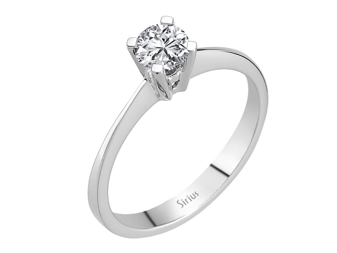 0,41 Karat Diamant Solitär Ring in 585er 14 Karat Weißgold - handgefertigter Diamantschmuck aus Feingold | Sirius Diamant