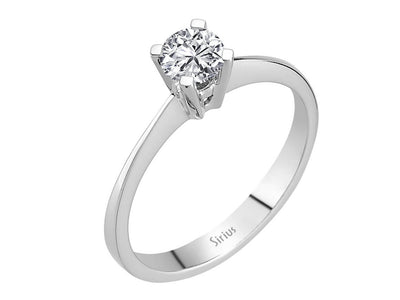 0.41 carat diamond solitaire ring in 14 carat white gold