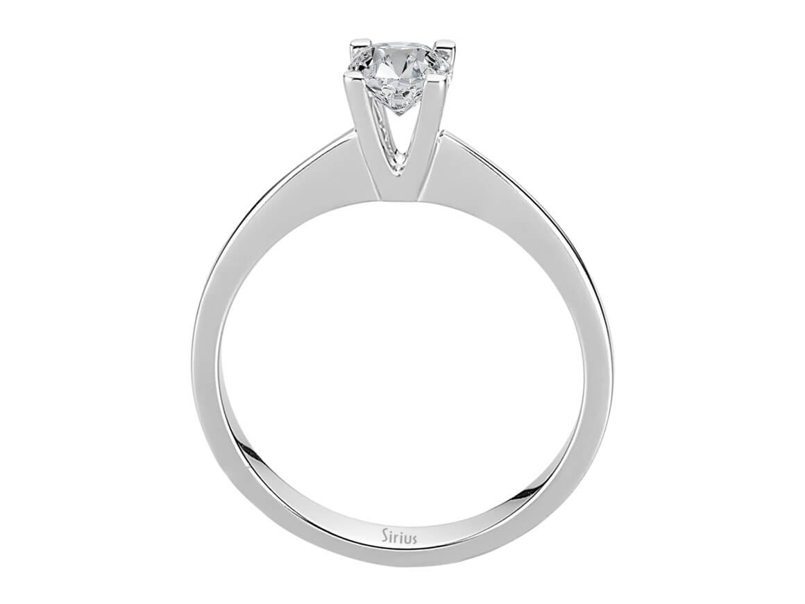 0,47 Karat Diamant Solitär Ring in 14 Karat Weißgold – handgefertigter Diamantschmuck aus Feingold | Sirius Diamant