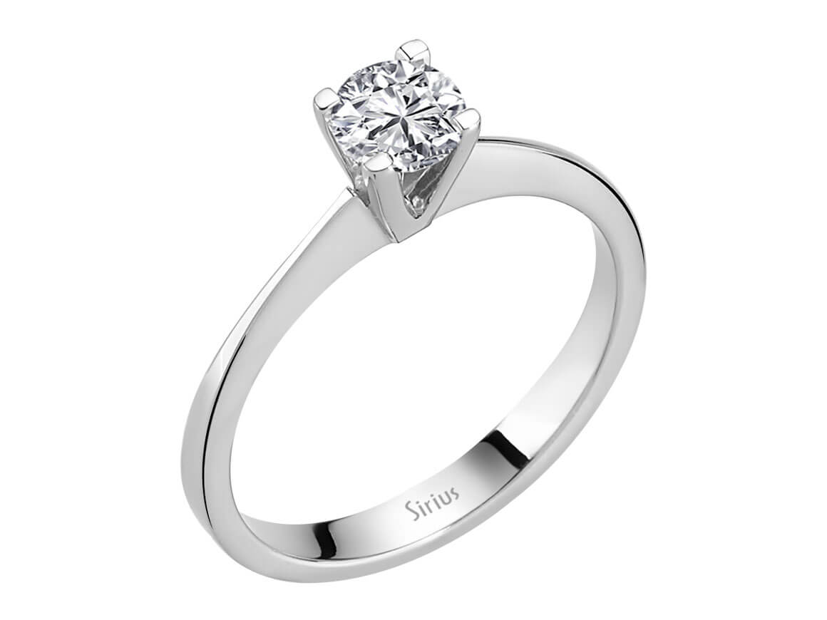 0,47 Karat Diamant Solitär Ring in 14 Karat Weißgold – handgefertigter Diamantschmuck aus Feingold | Sirius Diamant