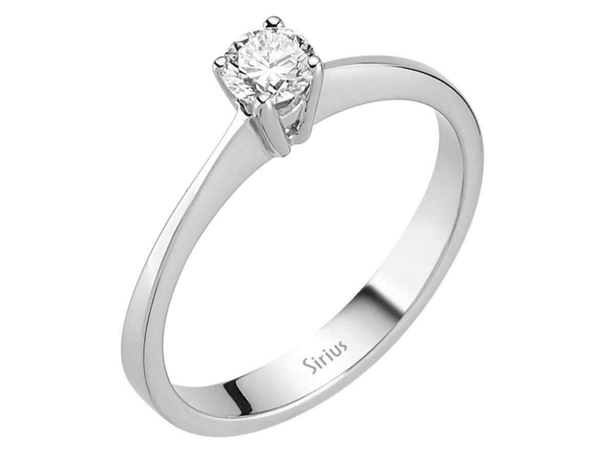 0,27 Karat Diamant Solitär Ring in 585er 14 Karat Weißgold - handgefertigter Diamantschmuck aus Feingold | Sirius Diamant