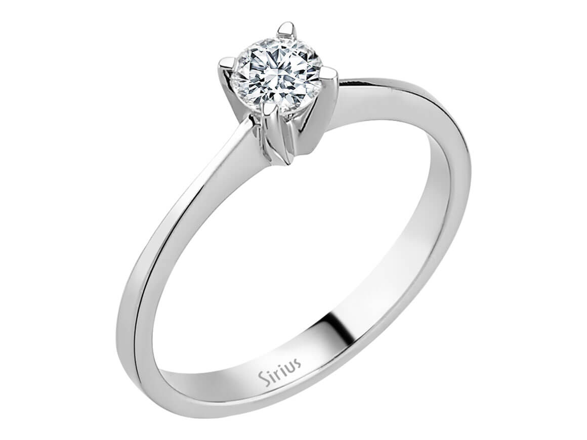 0,32 Karat Diamant Solitär Ring in 585er 14 Karat Weißgold - handgefertigter Diamantschmuck aus Feingold | Sirius Diamant
