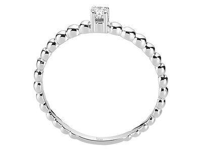 0.07 carat diamond solitaire ring in 8K white gold
