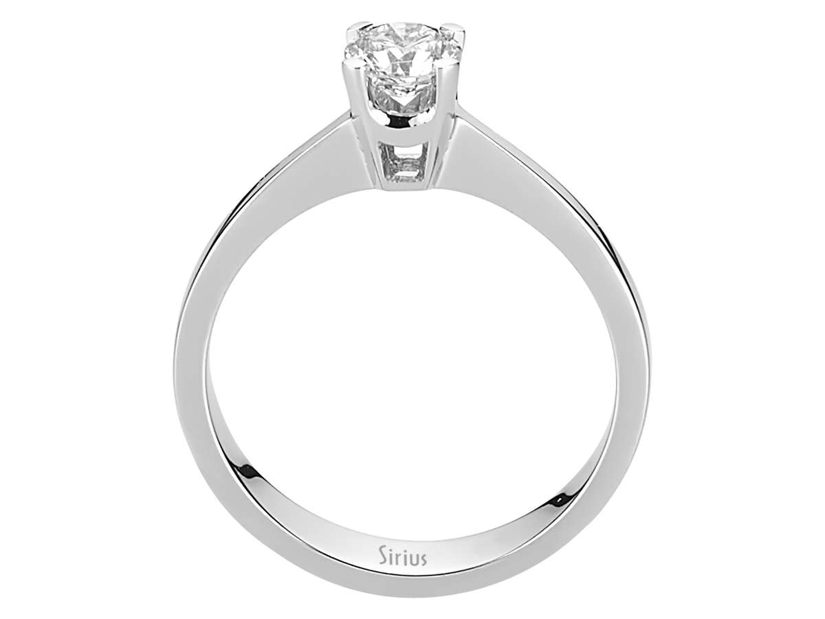 0,46 Karat Diamant Solitär Ring in 14 Karat Weißgold - handgefertigter Diamantschmuck aus Feingold | Sirius Diamant