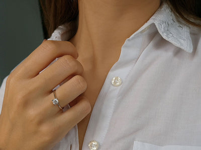 0.50 carat diamond solitaire ring in 750 18 carat white gold
