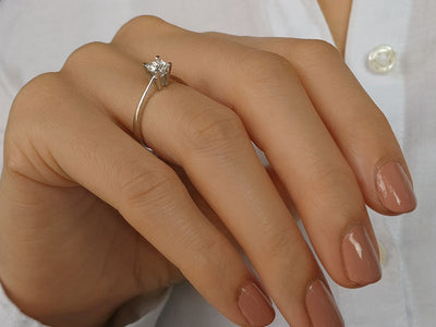 0.50 carat diamond solitaire ring in 750 18 carat white gold