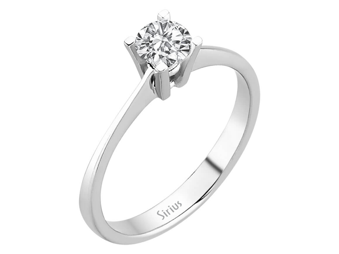 0,50 Karat Diamant Solitär Ring in 750er 18 Karat Weissgold - handgefertigter Diamantschmuck aus Feingold | Sirius Diamant