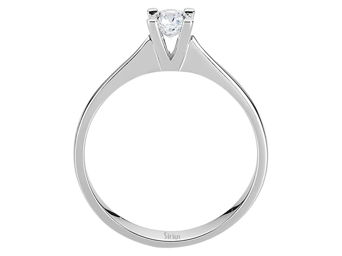 0.30 carat diamond solitaire ring in 14 K white gold