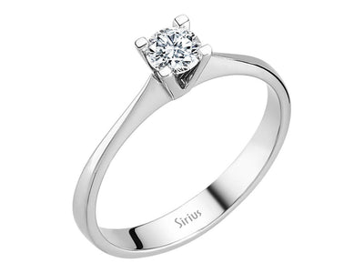 0.30 carat diamond solitaire ring in 14 K white gold
